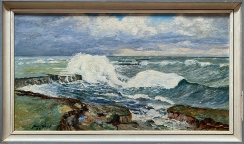 Öl auf Hartfaserplatte<br>
sign. l. unten, datiert 64<br>
Größe?<br>
Foto übersandt aus Privatbesitz<br>