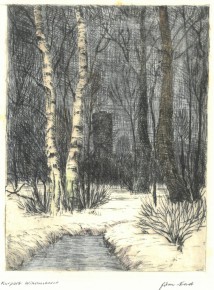 Radierung, coloriert<br>sign. undatiert<br>Platte 16 x 21 cm