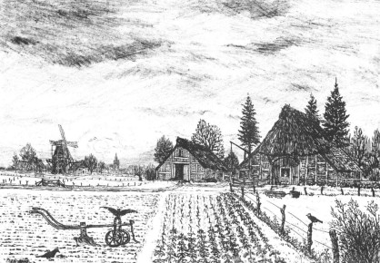 Lithografie<br>sign unten links<br>Lithografiestein 29,5 x 21,5 cm