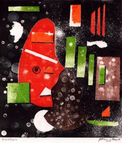 Monotypie<br>sign. datiert 1970<br>17 x 19,5 cm