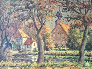 Ölgemälde auf Hartfaserplatte<br>
Größe 65 x 45<br>
sign. r.. unten, undatiert<br>
Foto übersandt aus Privatbesitz<br>