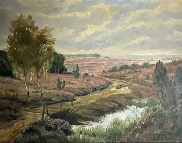 Ölgemälde auf Hartfaserplatte<br>
unsign., undatiert<br>
86 x 66,5 cm<br>