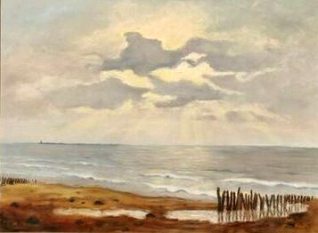 Ölgemälde auf Hartfaserplatte<br>unsign. undatiert<br>9o x 70 cm